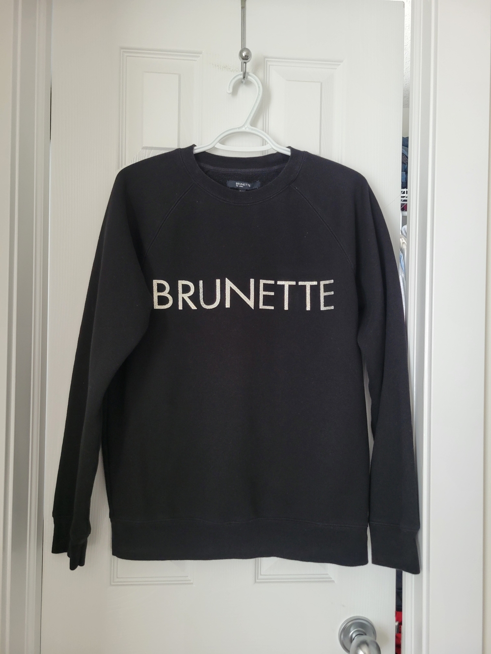 Brunette The Label Black Crewneck with Cream Logo Dize S/M
